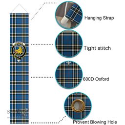 ScotsTee Shop Scottish Thomson Blue Tartan Front Porch Sign Set, Hanging Banner Set