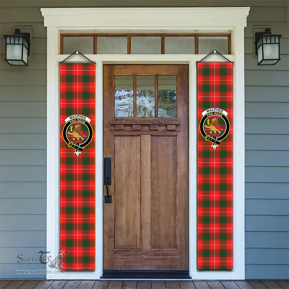 ScotsTee Shop Scottish MacPhee Modern Tartan Front Porch Sign Set, Hanging Banner Set