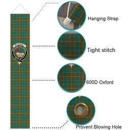 ScotsTee Shop Scottish McConnell Ancient Tartan Front Porch Sign Set, Hanging Banner Set