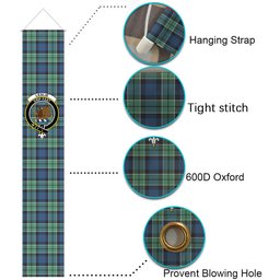 ScotsTee Shop Scottish Leslie Hunting Ancient SC Tartan Front Porch Sign Set, Hanging Banner Set