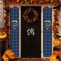 ScotsTee Shop Scottish Weir Modern SC Tartan Front Porch Sign Set, Hanging Banner Set