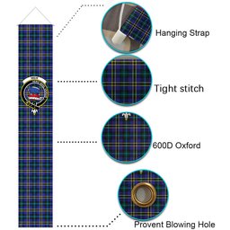 ScotsTee Shop Scottish Weir Modern SC Tartan Front Porch Sign Set, Hanging Banner Set