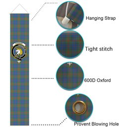 ScotsTee Shop Scottish Stewart of Appin Hunting Ancient Tartan Front Porch Sign Set, Hanging Banner Set
