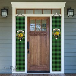 ScotsTee Shop Scottish McIver Hunting Ancient Tartan Front Porch Sign Set, Hanging Banner Set