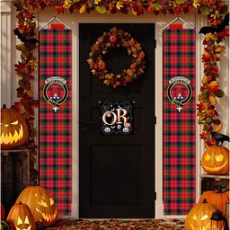 ScotsTee Shop Scottish McNaughton Modern Tartan Front Porch Sign Set, Hanging Banner Set