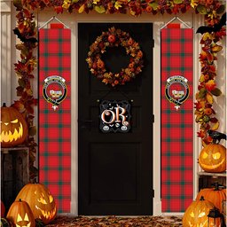 ScotsTee Shop Scottish McDonald of Sleat Modern Tartan Front Porch Sign Set, Hanging Banner Set