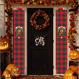 ScotsTee Shop Scottish Sinclair Modern Clan Tartan Front Porch Sign Set, Hanging Banner Set