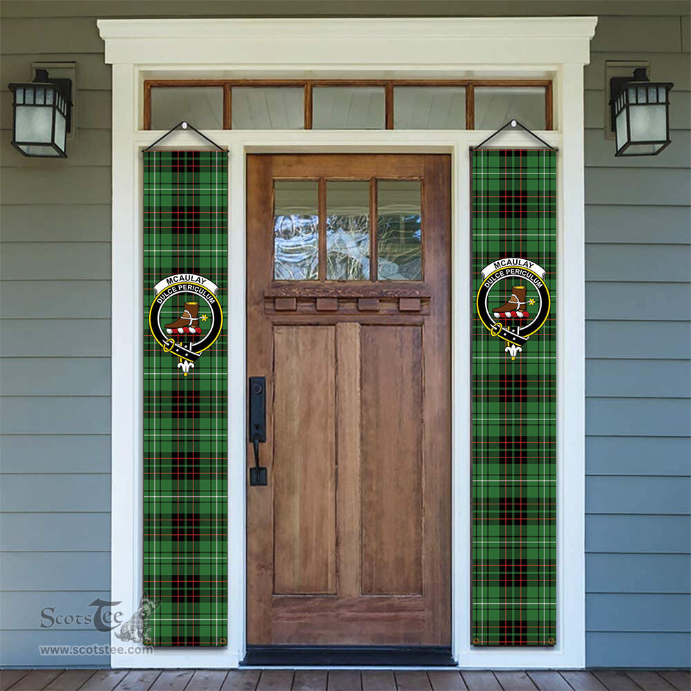 ScotsTee Shop Scottish McAulay of Lewis Ancient Tartan Front Porch Sign Set, Hanging Banner Set