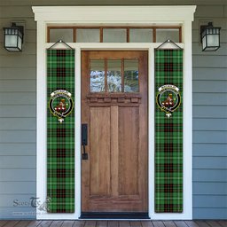 ScotsTee Shop Scottish MacAulay of Lewis Ancient Tartan Front Porch Sign Set, Hanging Banner Set