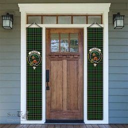 ScotsTee Shop Scottish McAlpine Modern Tartan Front Porch Sign Set, Hanging Banner Set