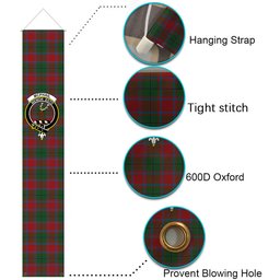 ScotsTee Shop Scottish McPhail Blue Bands Tartan Front Porch Sign Set, Hanging Banner Set