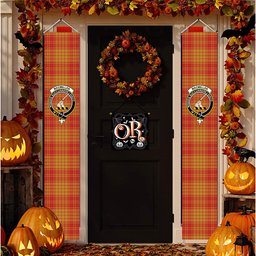 ScotsTee Shop Scottish MacMillan Dress Ancient Tartan Front Porch Sign Set, Hanging Banner Set