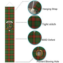 ScotsTee Shop Scottish Maxwell Hunting Ancient Tartan Front Porch Sign Set, Hanging Banner Set