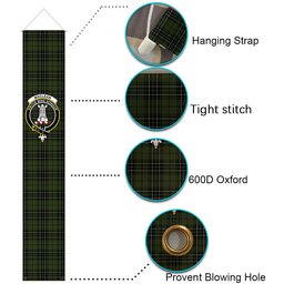 ScotsTee Shop Scottish MacLean Hunting Tartan Front Porch Sign Set, Hanging Banner Set