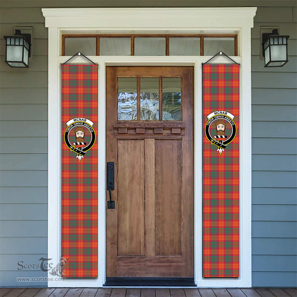 ScotsTee Shop Scottish McNab Ancient Tartan Front Porch Sign Set, Hanging Banner Set