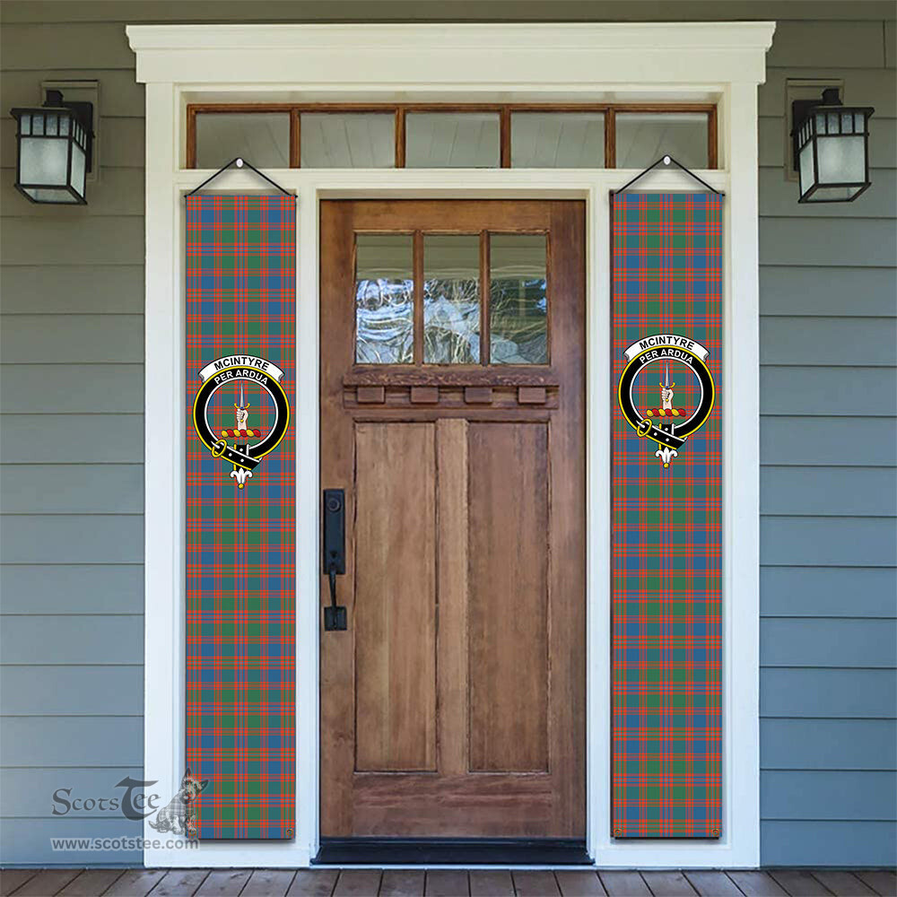ScotsTee Shop Scottish McIntyre Ancient Tartan Front Porch Sign Set, Hanging Banner Set