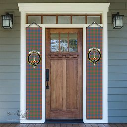 ScotsTee Shop Scottish McIntyre Ancient Tartan Front Porch Sign Set, Hanging Banner Set