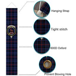 ScotsTee Shop Scottish McCorquodale Modern Tartan Front Porch Sign Set, Hanging Banner Set