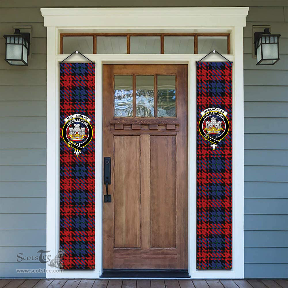 ScotsTee Shop Scottish MacLachlan Modern Tartan Front Porch Sign Set, Hanging Banner Set