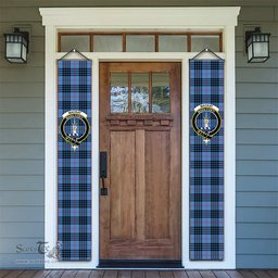 ScotsTee Shop Scottish MacKay Blue Tartan Front Porch Sign Set, Hanging Banner Set