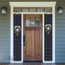 ScotsTee Shop Scottish Inglis Modern Tartan Front Porch Sign Set, Hanging Banner Set