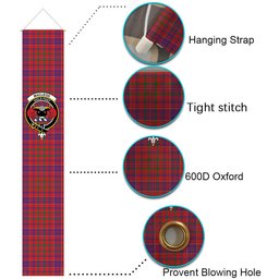 ScotsTee Shop Scottish MacLeod Red Modern Tartan Front Porch Sign Set, Hanging Banner Set