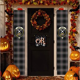 ScotsTee Shop Scottish Moffat Modern Tartan Front Porch Sign Set, Hanging Banner Set