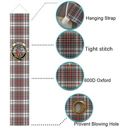 ScotsTee Shop Scottish MacBain Dress Modern Tartan Front Porch Sign Set, Hanging Banner Set