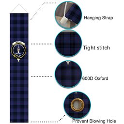 ScotsTee Shop Scottish McKay Blue Modern Tartan Front Porch Sign Set, Hanging Banner Set