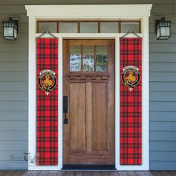 ScotsTee Shop Scottish MacGillivray Modern Tartan Front Porch Sign Set, Hanging Banner Set
