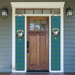 ScotsTee Shop Scottish Lockhart Ancient Tartan Front Porch Sign Set, Hanging Banner Set