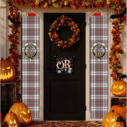 ScotsTee Shop Scottish McBain Dress Modern Tartan Front Porch Sign Set, Hanging Banner Set