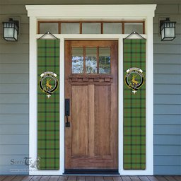ScotsTee Shop Scottish Strachan Hunting Tartan Front Porch Sign Set, Hanging Banner Set