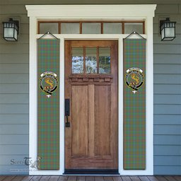 ScotsTee Shop Scottish McIntosh Hunting Ancient Tartan Front Porch Sign Set, Hanging Banner Set