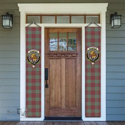 ScotsTee Shop Scottish MacGregor Hunting Ancient Tartan Front Porch Sign Set, Hanging Banner Set