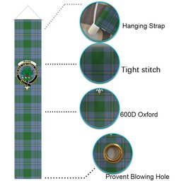 ScotsTee Shop Scottish Irvine of Bonshaw Ancient Tartan Front Porch Sign Set, Hanging Banner Set