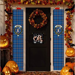 ScotsTee Shop Scottish MacRae of America Modern Tartan Front Porch Sign Set, Hanging Banner Set