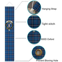 ScotsTee Shop Scottish MacRae of America Modern Tartan Front Porch Sign Set, Hanging Banner Set