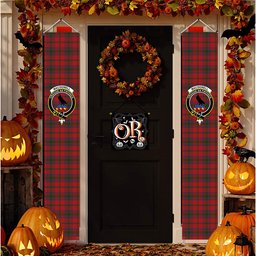 ScotsTee Shop Scottish MacDonell of Glengarry 4 Tartan Front Porch Sign Set, Hanging Banner Set