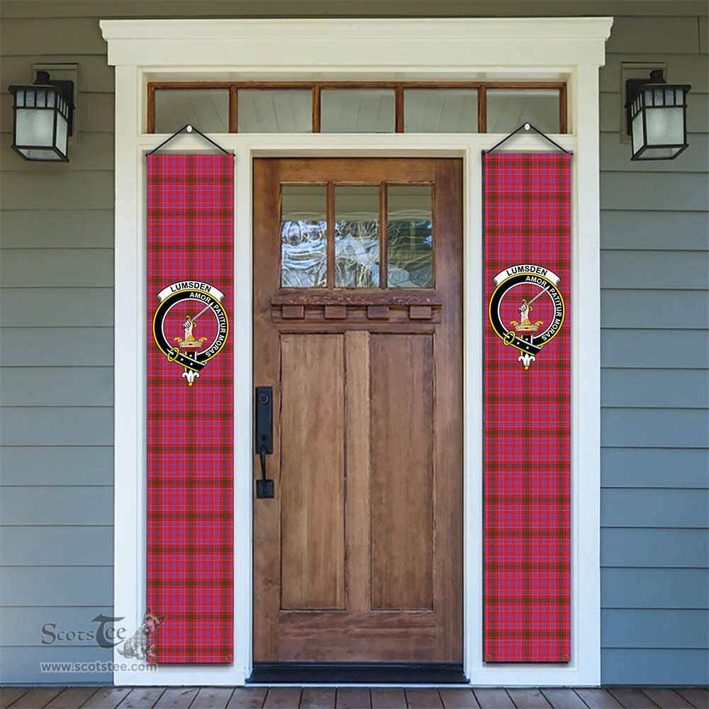 ScotsTee Shop Scottish Lumsden of Clova Modern Tartan Front Porch Sign Set, Hanging Banner Set