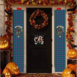 ScotsTee Shop Scottish Sandilands Tartan Front Porch Sign Set, Hanging Banner Set