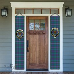 ScotsTee Shop Scottish Sandilands Tartan Front Porch Sign Set, Hanging Banner Set