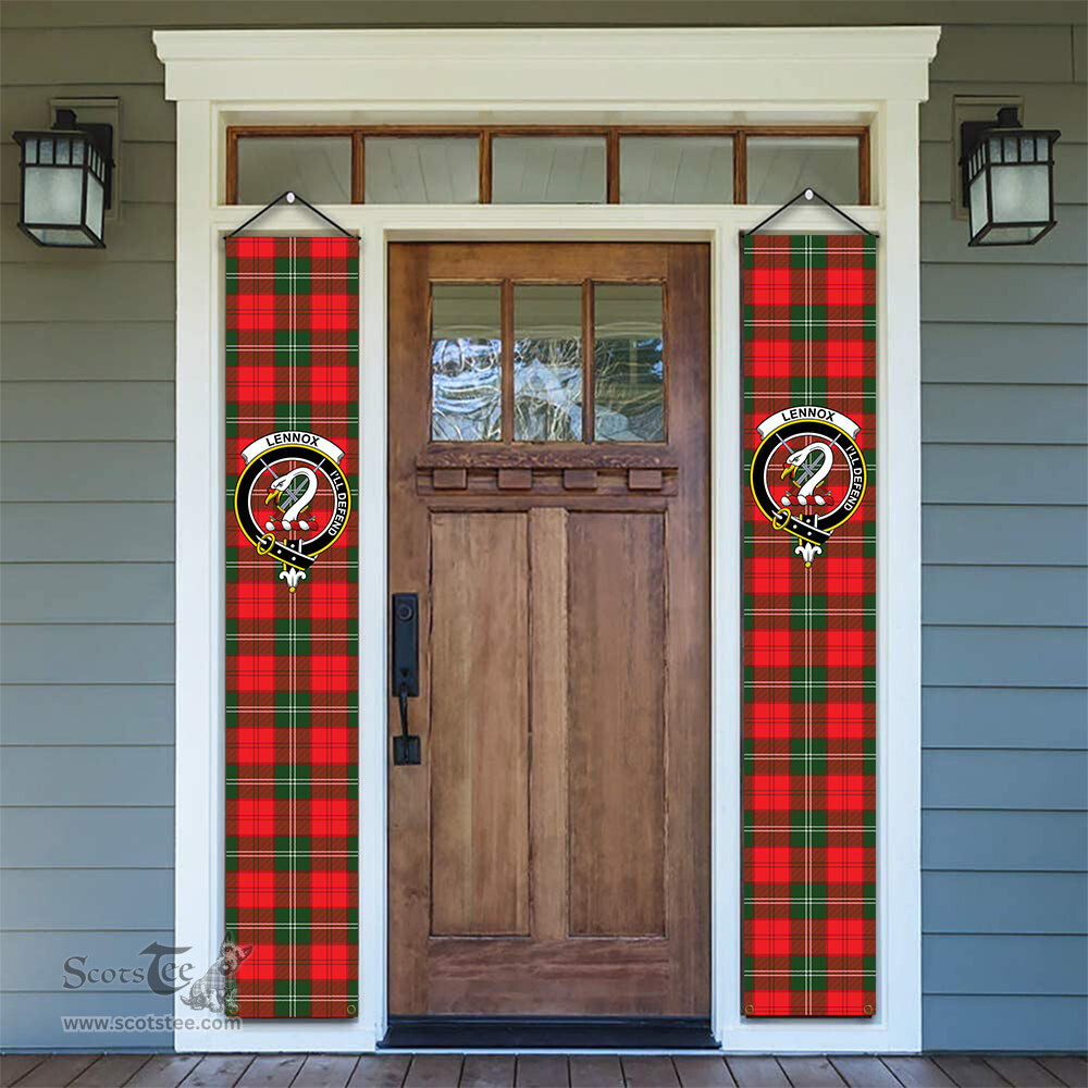 ScotsTee Shop Scottish Lennox Modern Tartan Front Porch Sign Set, Hanging Banner Set