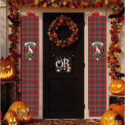 ScotsTee Shop Scottish Hunter USA Modern Tartan Front Porch Sign Set, Hanging Banner Set