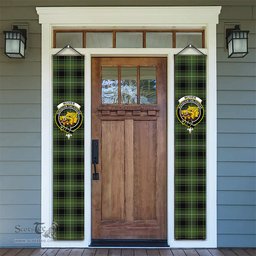 ScotsTee Shop Scottish McIver Hunting Tartan Front Porch Sign Set, Hanging Banner Set