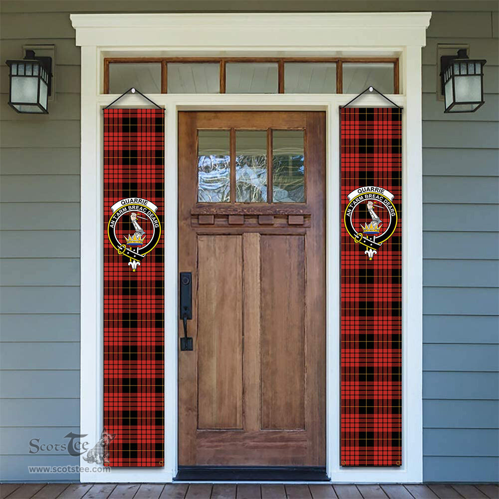 ScotsTee Shop Scottish Quarrie Ancient Tartan Front Porch Sign Set, Hanging Banner Set