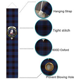 ScotsTee Shop Scottish Hume Vestiarium Scoticum Tartan Front Porch Sign Set, Hanging Banner Set