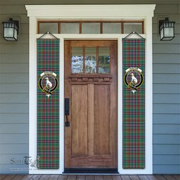 ScotsTee Shop Scottish Hunter Old Ancient Tartan Front Porch Sign Set, Hanging Banner Set