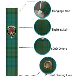 ScotsTee Shop Scottish Moncreiffe of Atholl Ancient Tartan Front Porch Sign Set, Hanging Banner Set