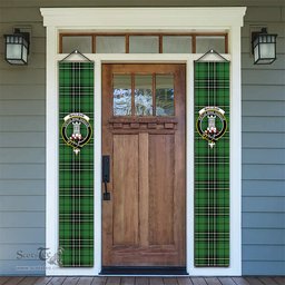 ScotsTee Shop Scottish MacLean of Duart Hunting Ancient Tartan Front Porch Sign Set, Hanging Banner Set